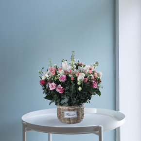 Pink and White Blossom Basket