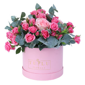 Signature Box of Pink and Peach Roses